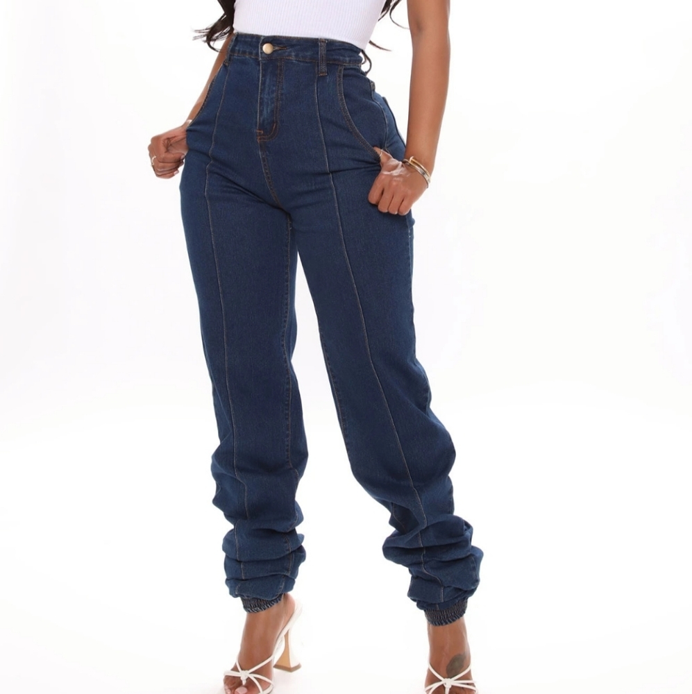 Go and Get It Stacked Denim Joggers/Jeans